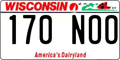 WI license plate 170NOO