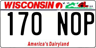 WI license plate 170NOP