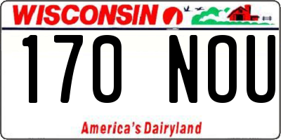 WI license plate 170NOU