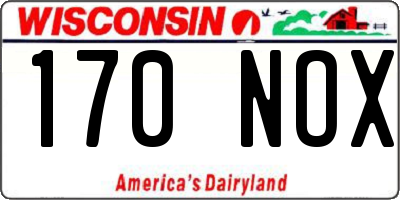 WI license plate 170NOX