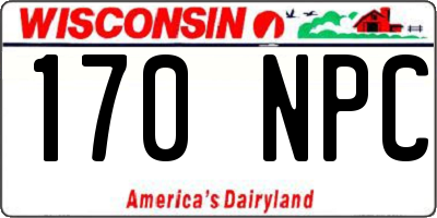 WI license plate 170NPC
