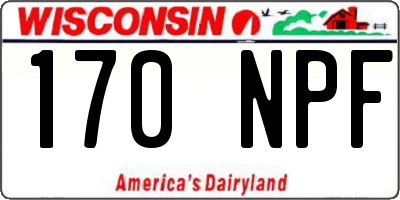 WI license plate 170NPF