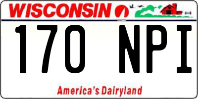 WI license plate 170NPI