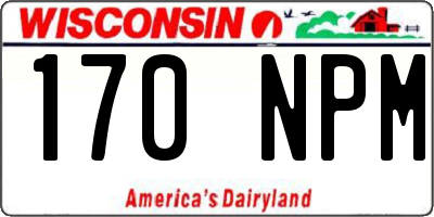 WI license plate 170NPM