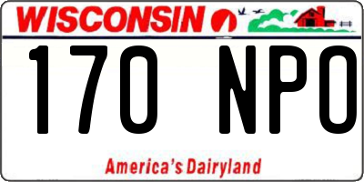 WI license plate 170NPO