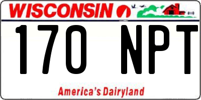 WI license plate 170NPT