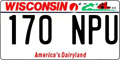 WI license plate 170NPU