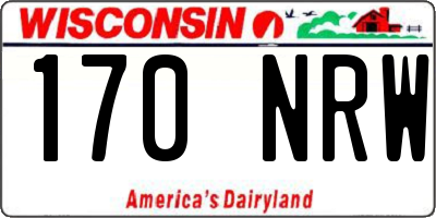 WI license plate 170NRW
