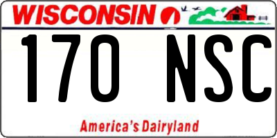 WI license plate 170NSC