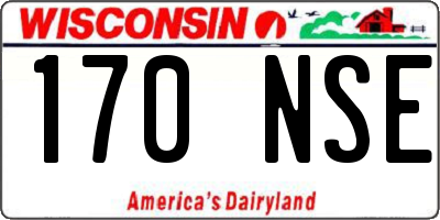 WI license plate 170NSE