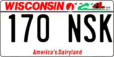 WI license plate 170NSK