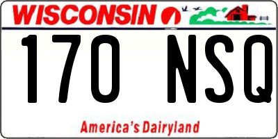 WI license plate 170NSQ