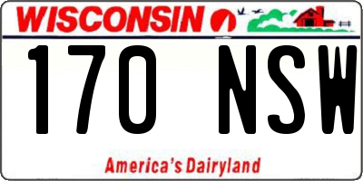 WI license plate 170NSW