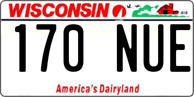 WI license plate 170NUE