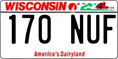 WI license plate 170NUF