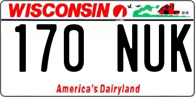 WI license plate 170NUK