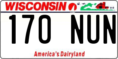 WI license plate 170NUN