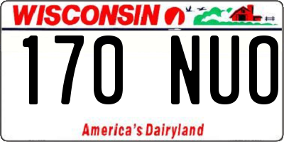 WI license plate 170NUO