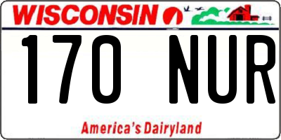 WI license plate 170NUR