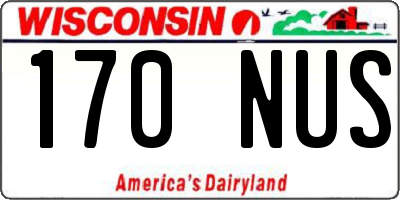 WI license plate 170NUS