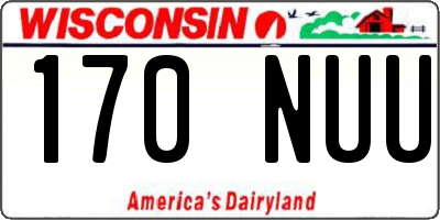 WI license plate 170NUU