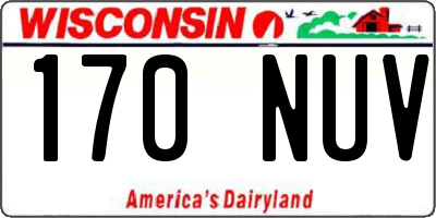 WI license plate 170NUV
