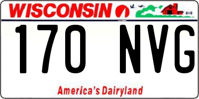 WI license plate 170NVG