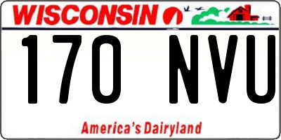 WI license plate 170NVU