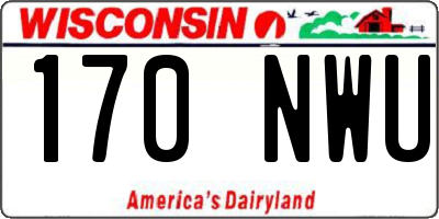 WI license plate 170NWU
