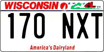 WI license plate 170NXT