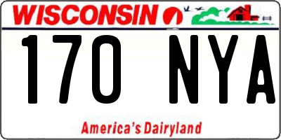 WI license plate 170NYA