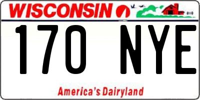 WI license plate 170NYE