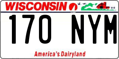 WI license plate 170NYM
