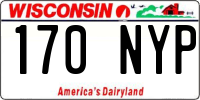 WI license plate 170NYP
