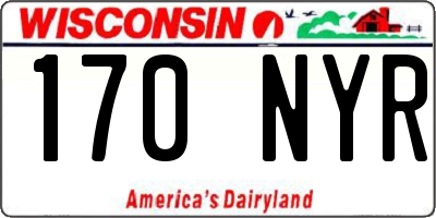 WI license plate 170NYR