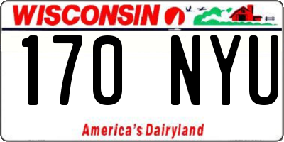 WI license plate 170NYU