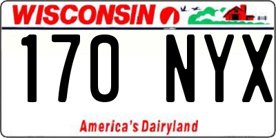 WI license plate 170NYX