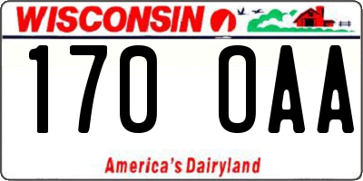 WI license plate 170OAA