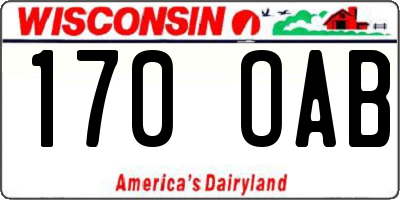 WI license plate 170OAB