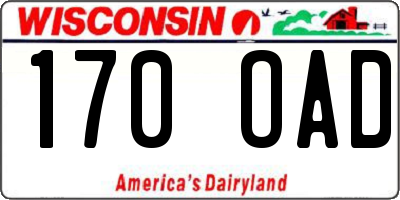 WI license plate 170OAD