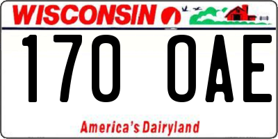 WI license plate 170OAE