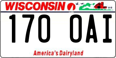 WI license plate 170OAI