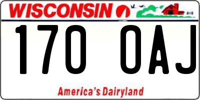 WI license plate 170OAJ