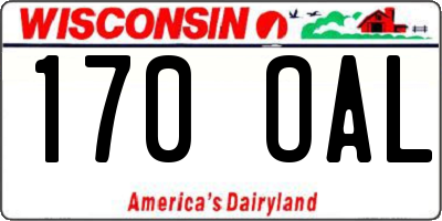 WI license plate 170OAL