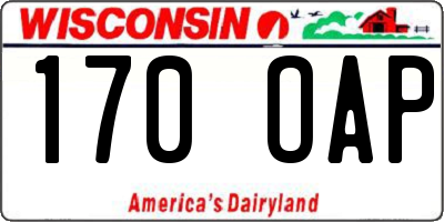WI license plate 170OAP