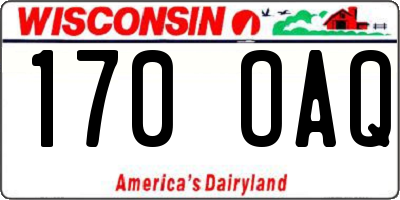 WI license plate 170OAQ