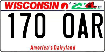 WI license plate 170OAR
