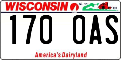 WI license plate 170OAS