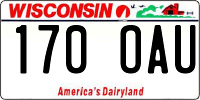 WI license plate 170OAU