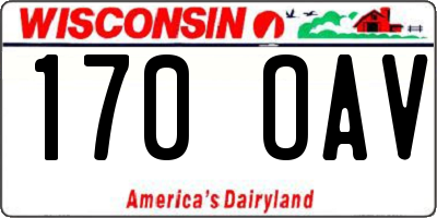 WI license plate 170OAV